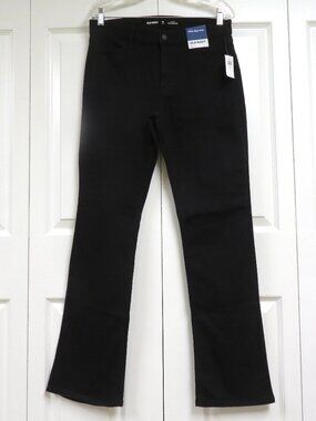 Old Navy 10 Long Wow Stretch Boot-Cut Jeans Black Solid